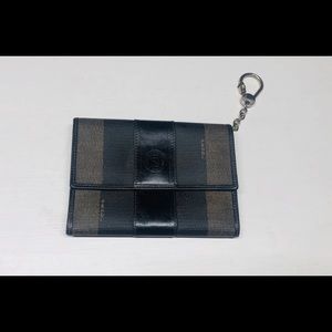Vintage Fendi leather bifold/Coins/Bills wallet key chain